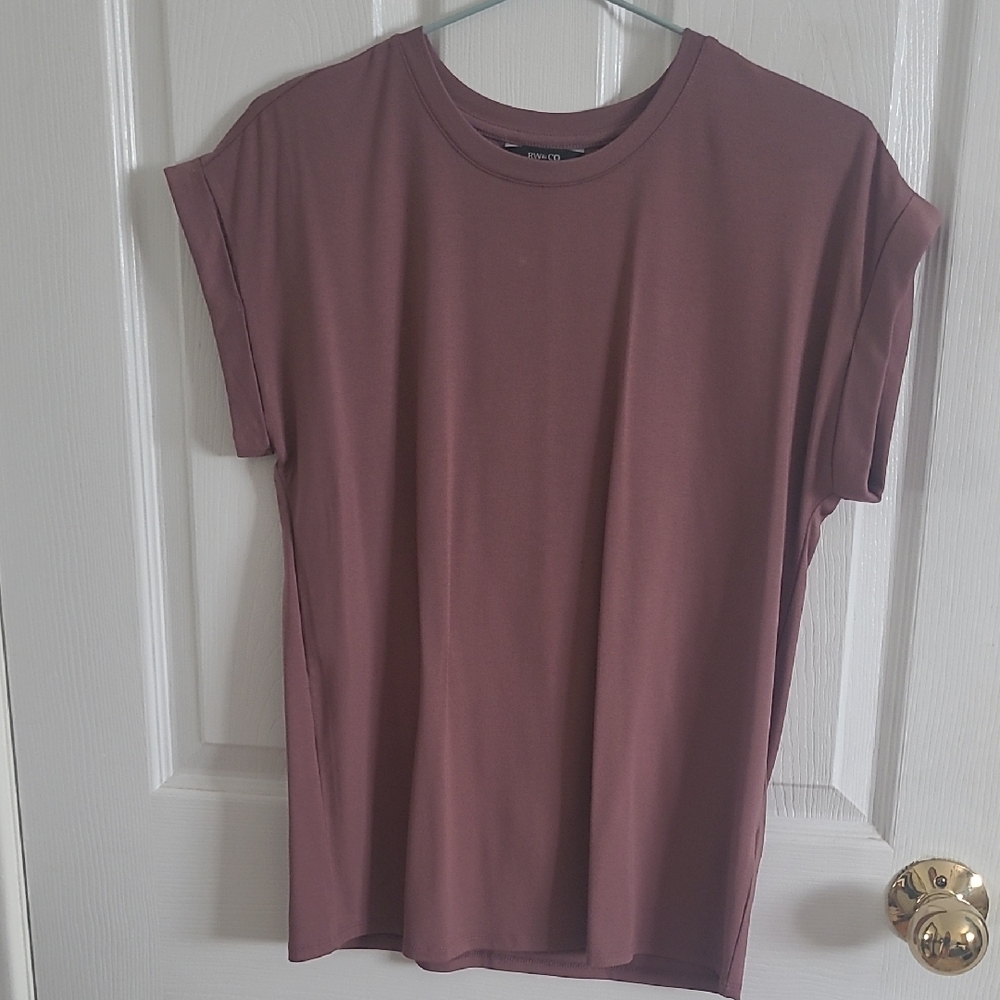 RW&CO. Purple Boxy Short Sleeve T-Shirt